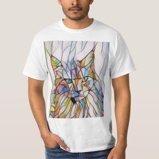 Funny Cat Artwork T-shirt (Voorkant)