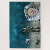 Funny Cat Astronaut in de ruimte Legpuzzel (Verticaal)