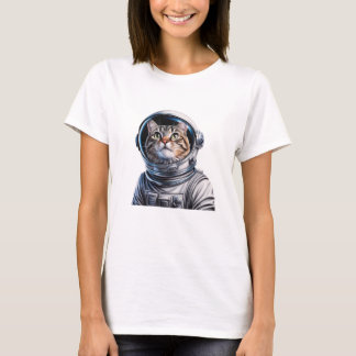 Funny Cat Astronaut in de ruimte T-shirt