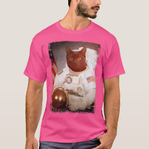 Funny Cat Astronaut Moon Space Mission Animal Astr T-shirt