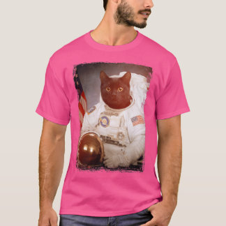 Funny Cat Astronaut Moon Space Mission Animal Astr T-shirt