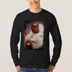 Funny Cat Astronaut Moon Space Mission Animal Astr T-shirt