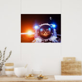 Funny Cat Astronaut Poster (Keuken)