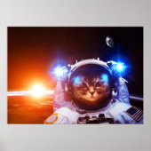 Funny Cat Astronaut Poster (Voorkant)