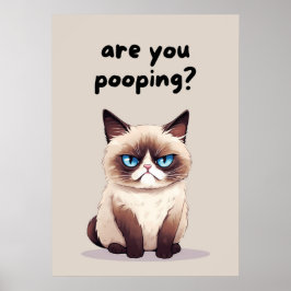 Funny Cat Badkamer Humor Poster