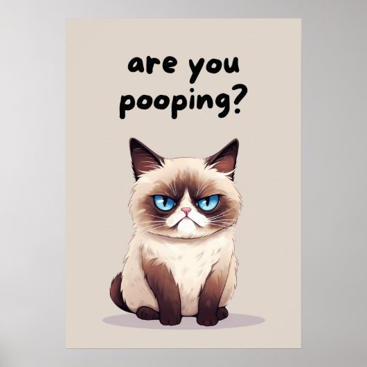Funny Cat Badkamer Humor Poster (Voorkant)