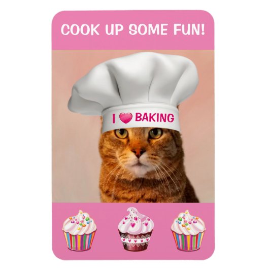 Funny Cat Baking Magneet (Verticaal)