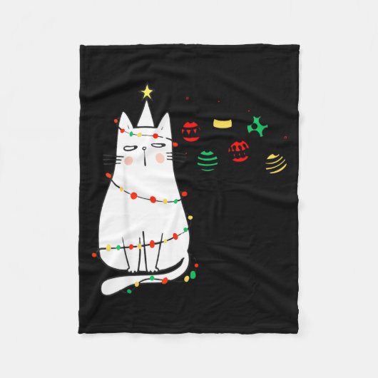 Funny Cat Ball Buster Christmas Humor  Fleece Deken (Voorkant)
