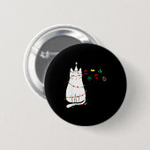 Funny Cat Ball Buster Christmas Humor  Ronde Button 5,7 Cm (Voorkant /achterkant)