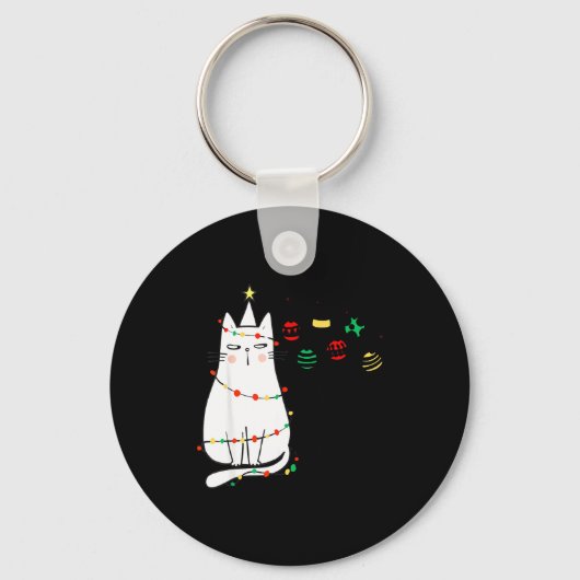 Funny Cat Ball Buster Christmas Humor  Sleutelhanger (Voorkant)