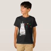 Funny Cat Ball Buster Christmas Humor T-shirt (Voorkant volledig)