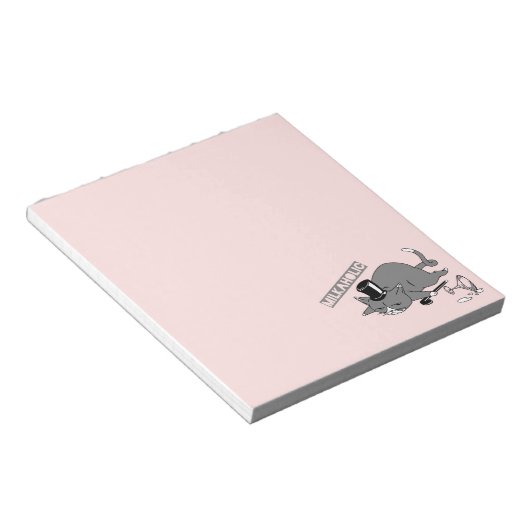 Funny Cat Baron Pun Cartoon Notitieblok (Schuin)