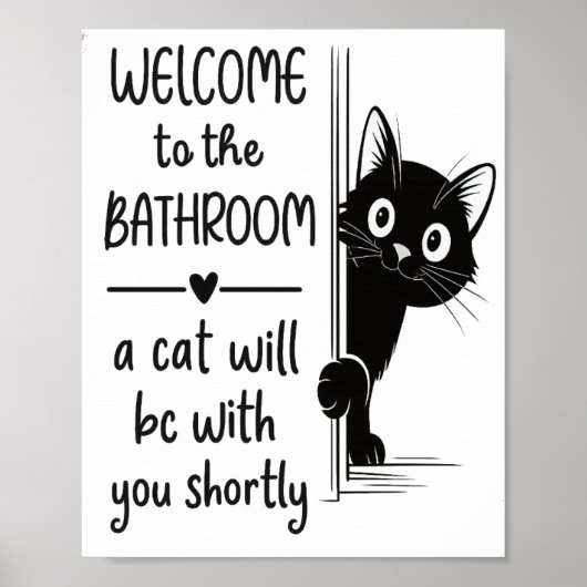 Funny Cat Bathroom Poster (Voorkant)