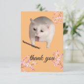 Funny cat bedankt voor je kaart (Staand voorkant)