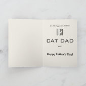Funny Cat Best Pap Fathers Day Card Kaart (Binnen)