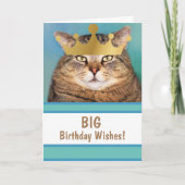 Funny Cat Big Birthday wil Kaart (Voorkant)