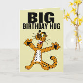 FUNNY CAT BIG HUG BIRTHDAY WENSKAARTEN KAART (Gele Bloem)