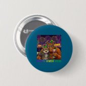 Funny Cat Bigfoot Selfie Mardi Gras Carnival Party Ronde Button 5,7 Cm (Voorkant /achterkant)