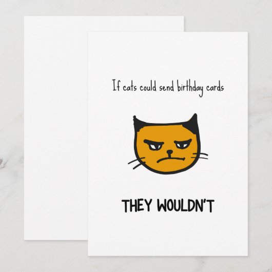 Funny Cat Birthday Card (Voorkant / Achterkant)