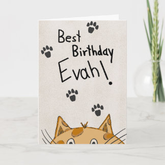 Funny Cat Birthday Card, From the Cat Kaart