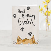 Funny Cat Birthday Card, From the Cat Kaart (Gele Bloem)