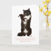 Funny Cat Birthday Card Kaart (Gele Bloem)