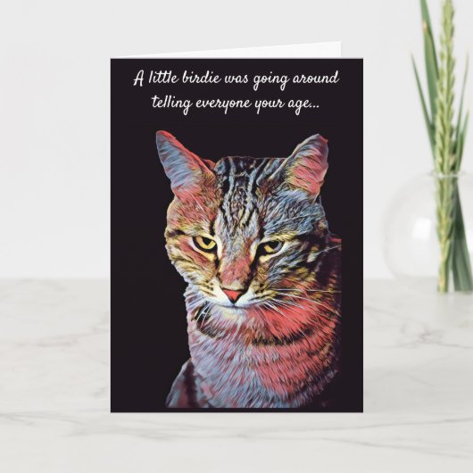 Funny Cat Birthday Card Kaart (Voorkant)