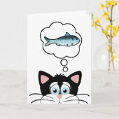 Funny Cat Birthday Card Kaart (Gele Bloem)