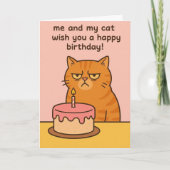 Funny cat birthday card  kaart (Voorkant)