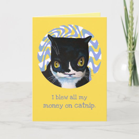 Funny Cat Birthday Card Kaart (Voorkant)