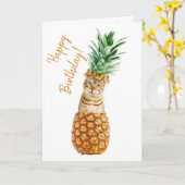 Funny Cat Birthday Card Kaart (Gele Bloem)