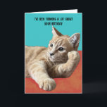 Funny Cat Birthday Card Kaart<br><div class="desc">Grappige kat verjaardagskaart is perfect voor elke kat liefhebber. Deze kaart kan worden aangepast met uw persoonlijke bericht.</div>