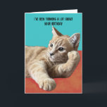 Funny Cat Birthday Card Kaart<br><div class="desc">Grappige kat verjaardagskaart is perfect voor elke kat liefhebber. Deze kaart kan worden aangepast met uw persoonlijke bericht.</div>