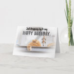 Funny Cat Birthday Greeting Card  Kaart<br><div class="desc">Funny fluffy Cat Birthday greeting Card for the cat lovers in your life. This cute greeting card is a perfect way to wish Happy Birthday to a friend,  co-worker,  family member or a special someone.</div>