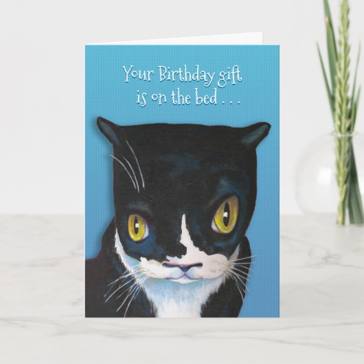 Funny Cat Birthday Greeting Kaart (Voorkant)