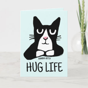 FUNNY CAT BIRTHDAY HUG LIFE PANDA KAT GREETING FEESTDAGEN KAART