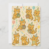 Funny Cat Birthday Invitation Kaart – Aangepaste f (Achterkant)