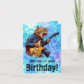 Funny Cat Birthday Rock Gevouwen Wenskaart Kaart (Voorkant)