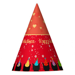 Funny Cat Birthday voor kinderen Feesthoedjes