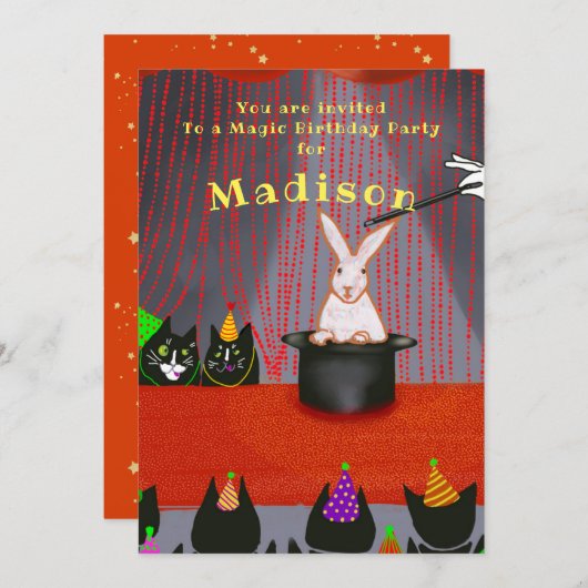 Funny Cat Birthday voor kinderen Kaart (Voorkant / Achterkant)