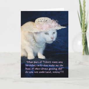 Funny Cat Birthday voor oudere vrouw Kaart