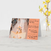 Funny Cat Birthday Wenskaart Kaart (Gele Bloem)