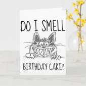 FUNNY CAT BIRTHDAY-WENSKAARTEN KAART (Gele Bloem)