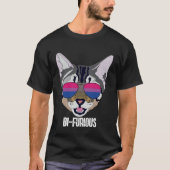Funny Cat Bisexual Bifurious Bi Pride T-shirt (Voorkant)