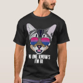 Funny Cat Bisexual Pride No One Knows I'm Bi T-shirt (Voorkant)