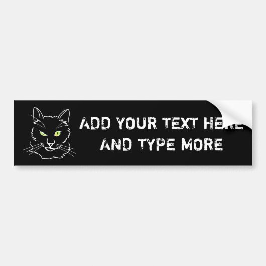 Funny Cat Black Bumpersticker (Voorkant)