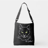 Funny Cat Black Crossbody Tas (Voorkant)