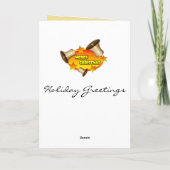 Funny Cat Black en Gold Kerstmis Feestdagen Kaart (Achterkant)