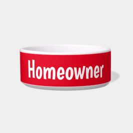 Funny cat bowl, kattenhuiseigenaar, rood kattenger voerbakje