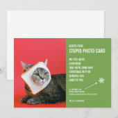 Funny Cat Bread Mask kerstapid-fotokaart Feestdagenkaart (Voorkant / Achterkant)